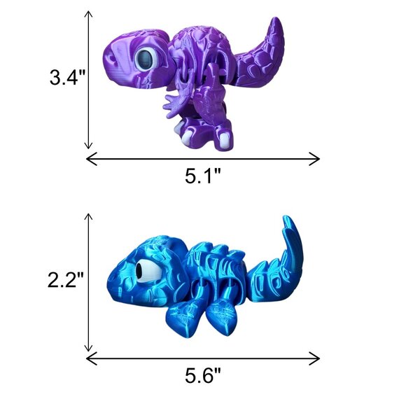 Mosasaur Flexi Dinosaur Toy - Jurassic Joy Silk PLA Articulated Fidget Dino Gift - Picture 3 of 3